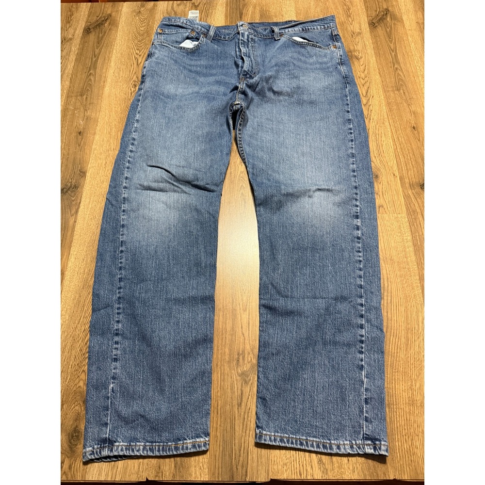 Levi Mens Size W40 L30 Blue Denim Jeans Straight Leg Stretch Regular Fit